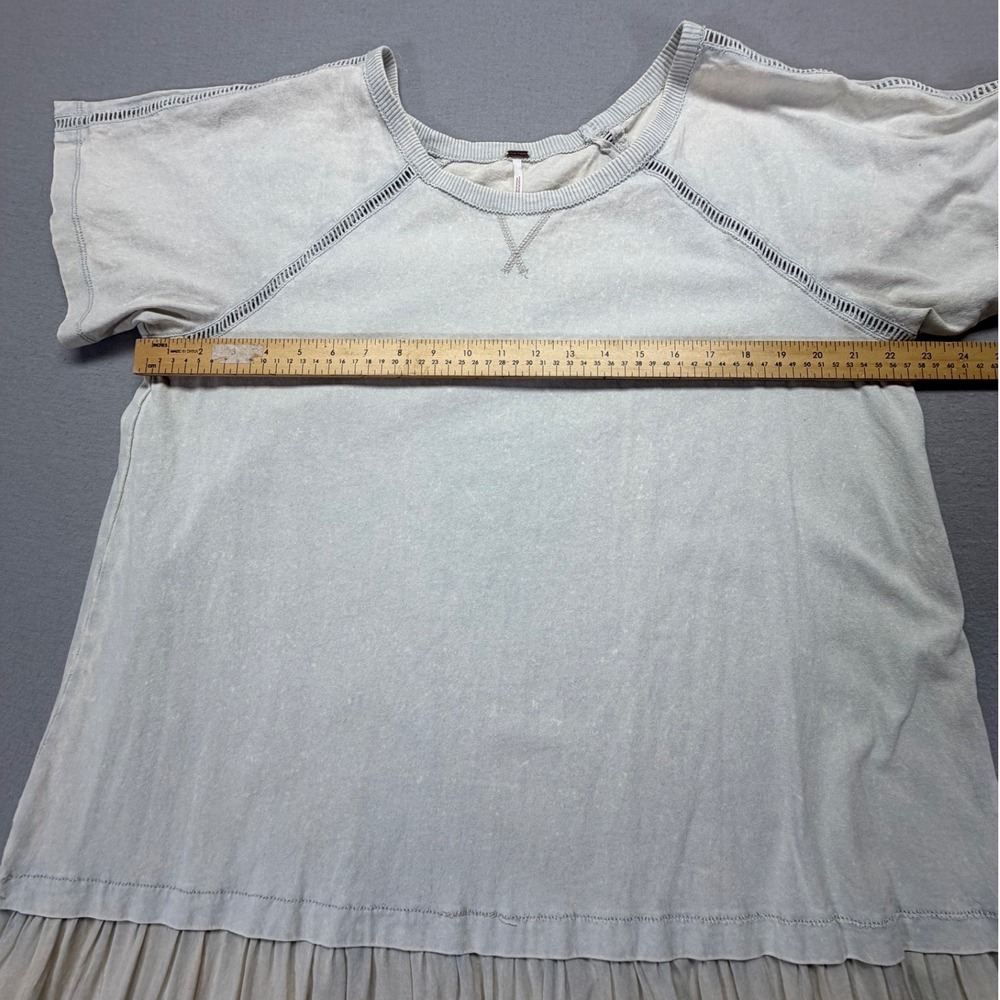 Free People Tiered Midi Dress Cream Beige Raglan Sleeve Boho Size M - Picture 3 of 10